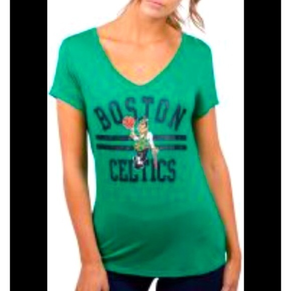 🆕 Boston Celtics NBA women’s v neck top - Picture 2 of 9